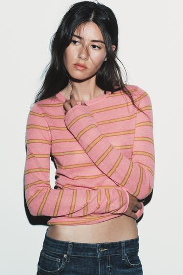 STRIPED WOOL JUMPER - Pink by Zara