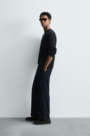 COTTON-HEMP SWEATER - Dark navy by Zara - Image 3