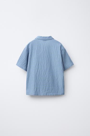 3-6 ANS/ PYJAMA CHEMISE ET BERMUDA À CARREAUX - Bleu de Zara - Image 2