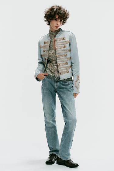 TRF BUTTONED DENIM JACKET - Light blue by Zara