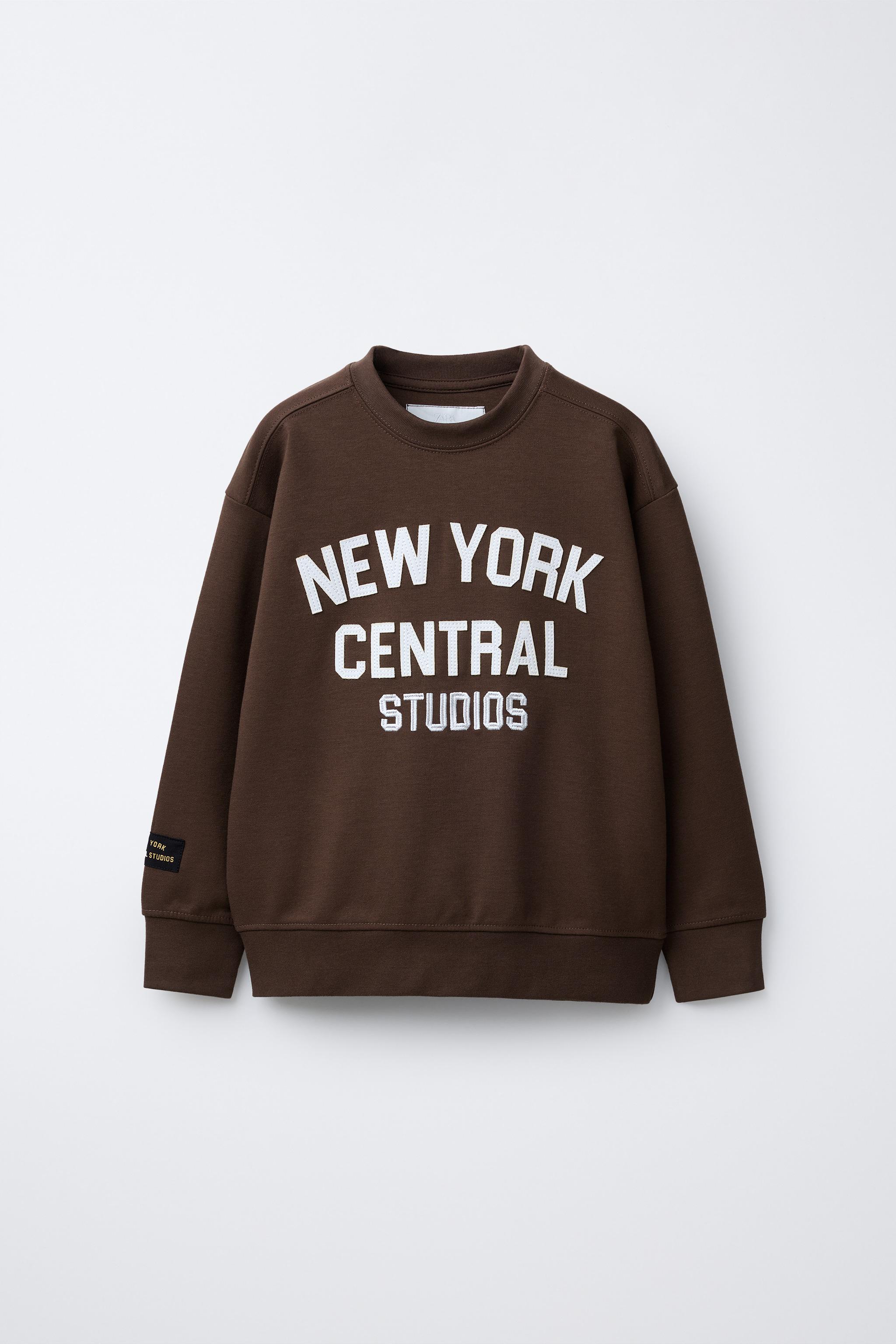 VARSITY INTERLOCK SWEATSHIRT - Brown | ZARA United States