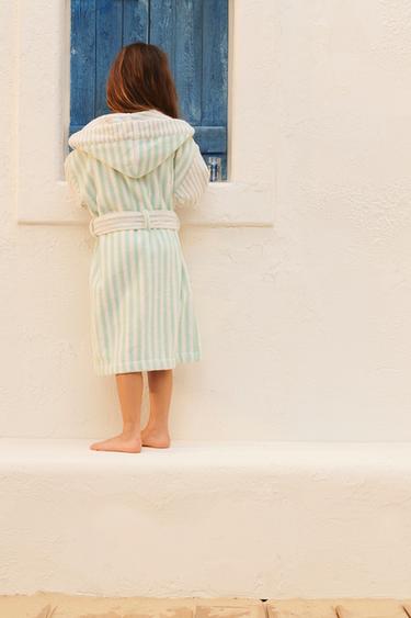LIMITED EDITION STRIPED TOWELLING DRESSING GOWN - striped by Zara - Image 4