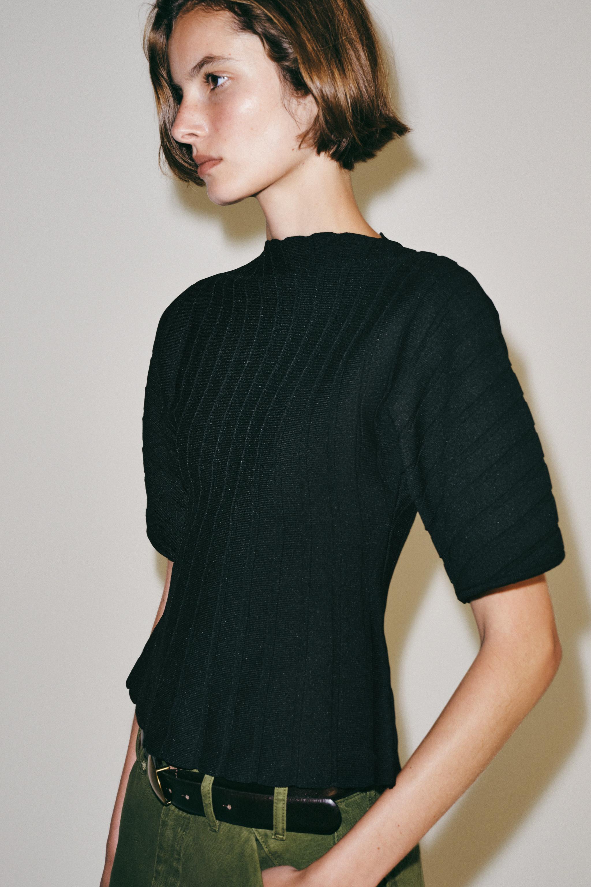 Zara Fitilli Örgü Top görsel 5