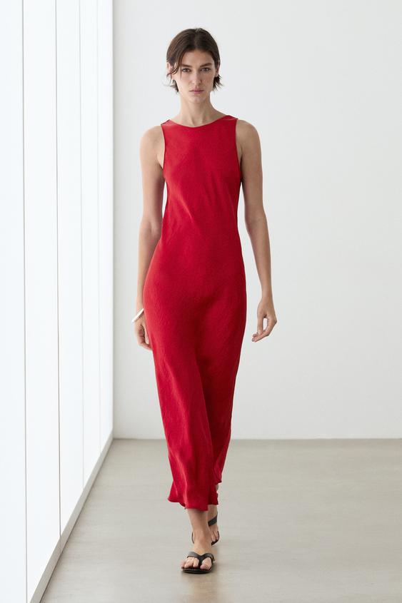 Long flowing satin dress from Zara - $200
