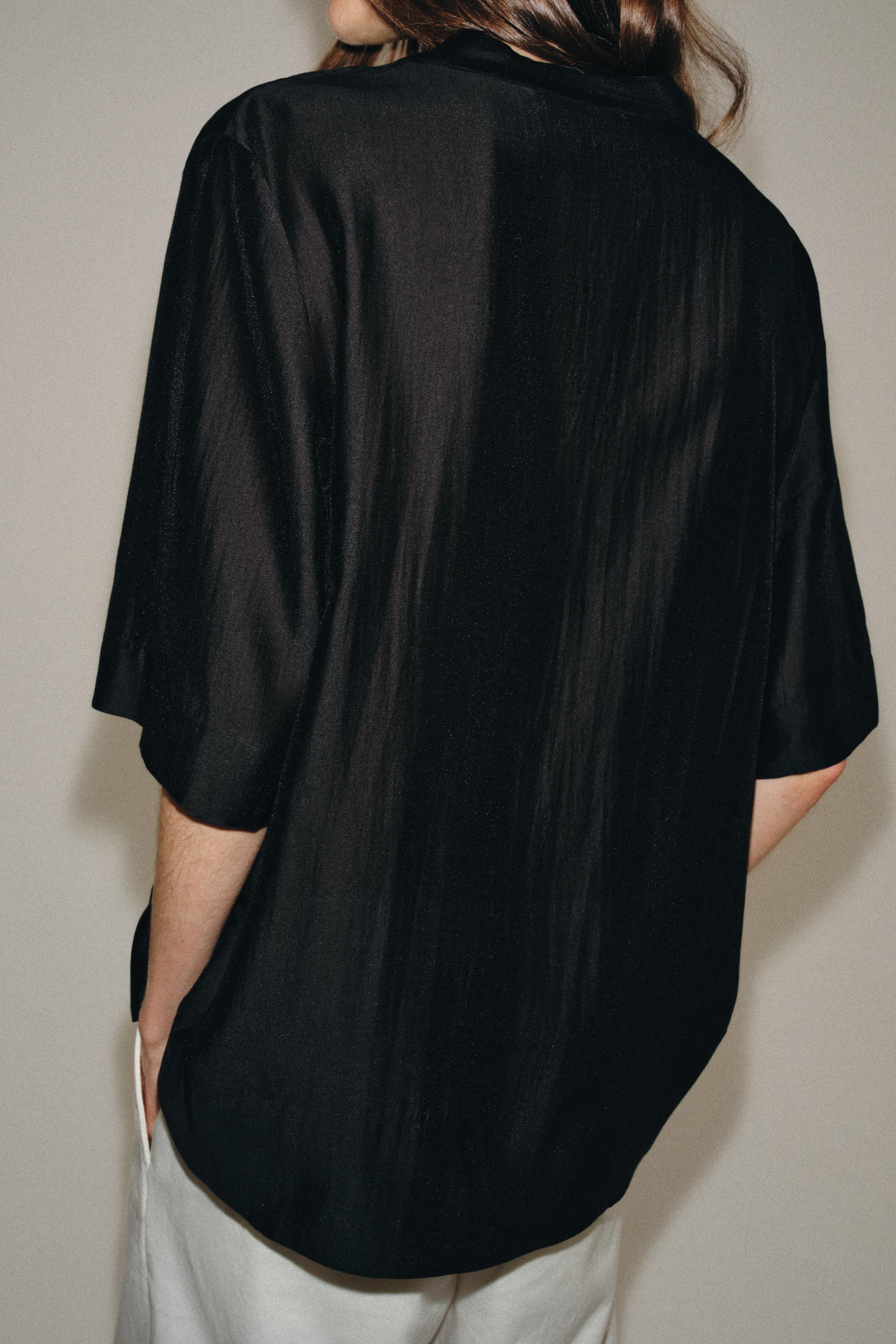 Женские блузки Zara SHORT SLEEVE FLOWY BLOUSE ZW COLLECTION — фото 3