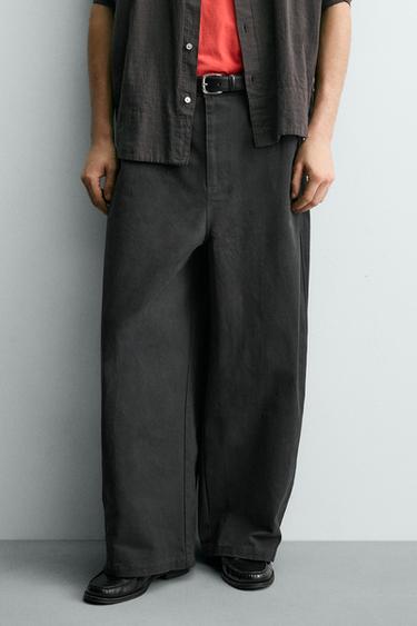 RELAXED FIT TROUSERS WITH TWISTED SEAM - Anthracite grey by Zara - Image 1