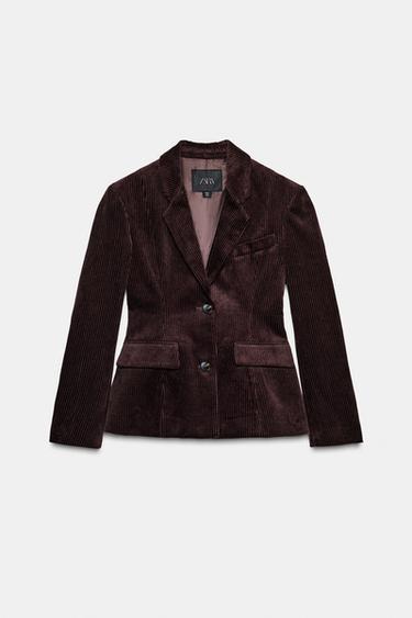 CORDUROY BLAZER ZW COLLECTION - Brown by Zara