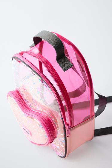 MINI SAC À DOS VINYLE CŒUR - Rose de Zara - Image 3