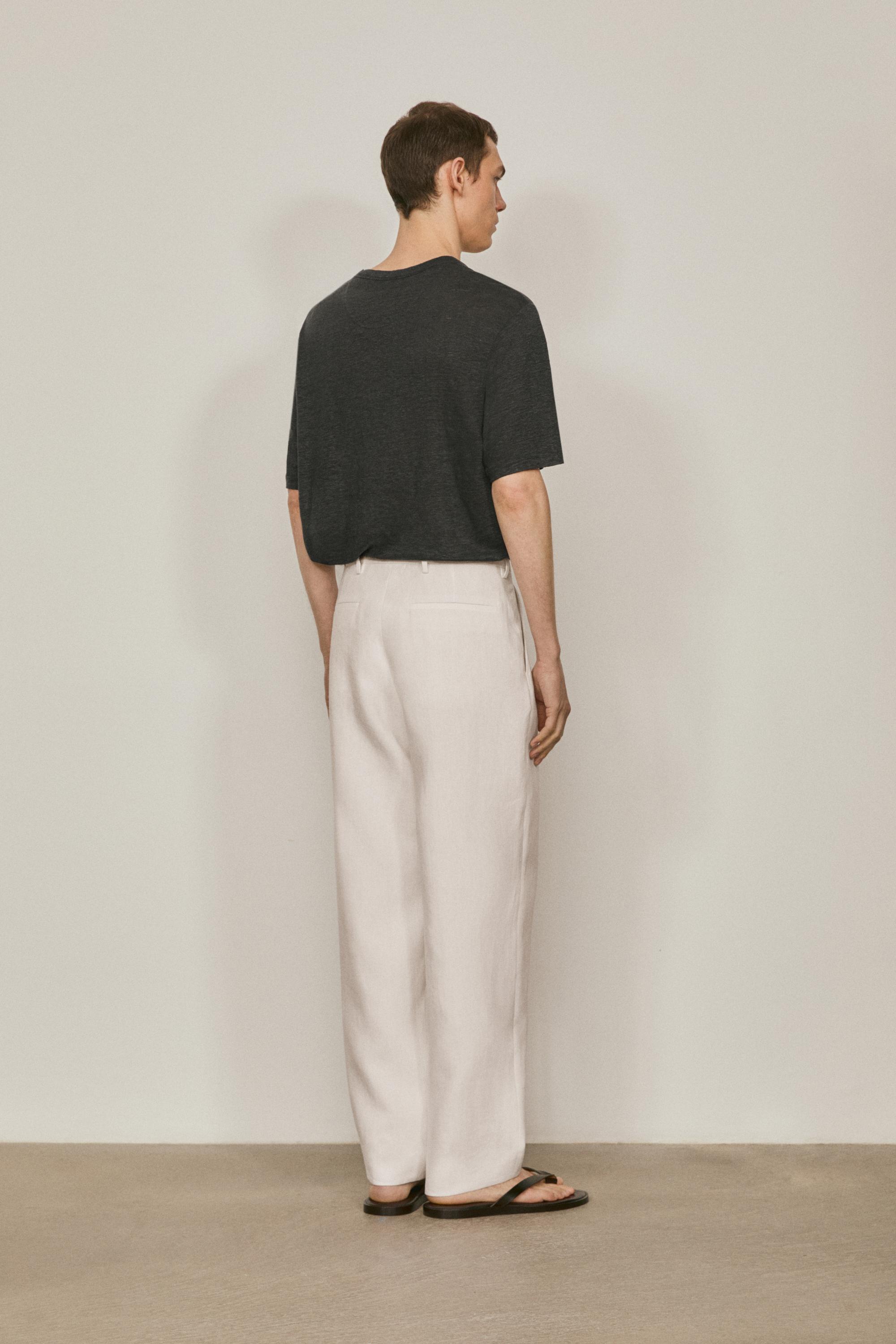Linen trousers with double dart details - LIMITED EDITION
