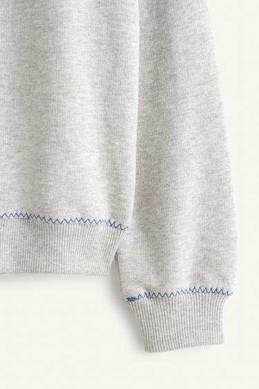 LIMITED EDITION EMBROIDERED SWEATSHIRT - Grey marl by Zara - Image 8