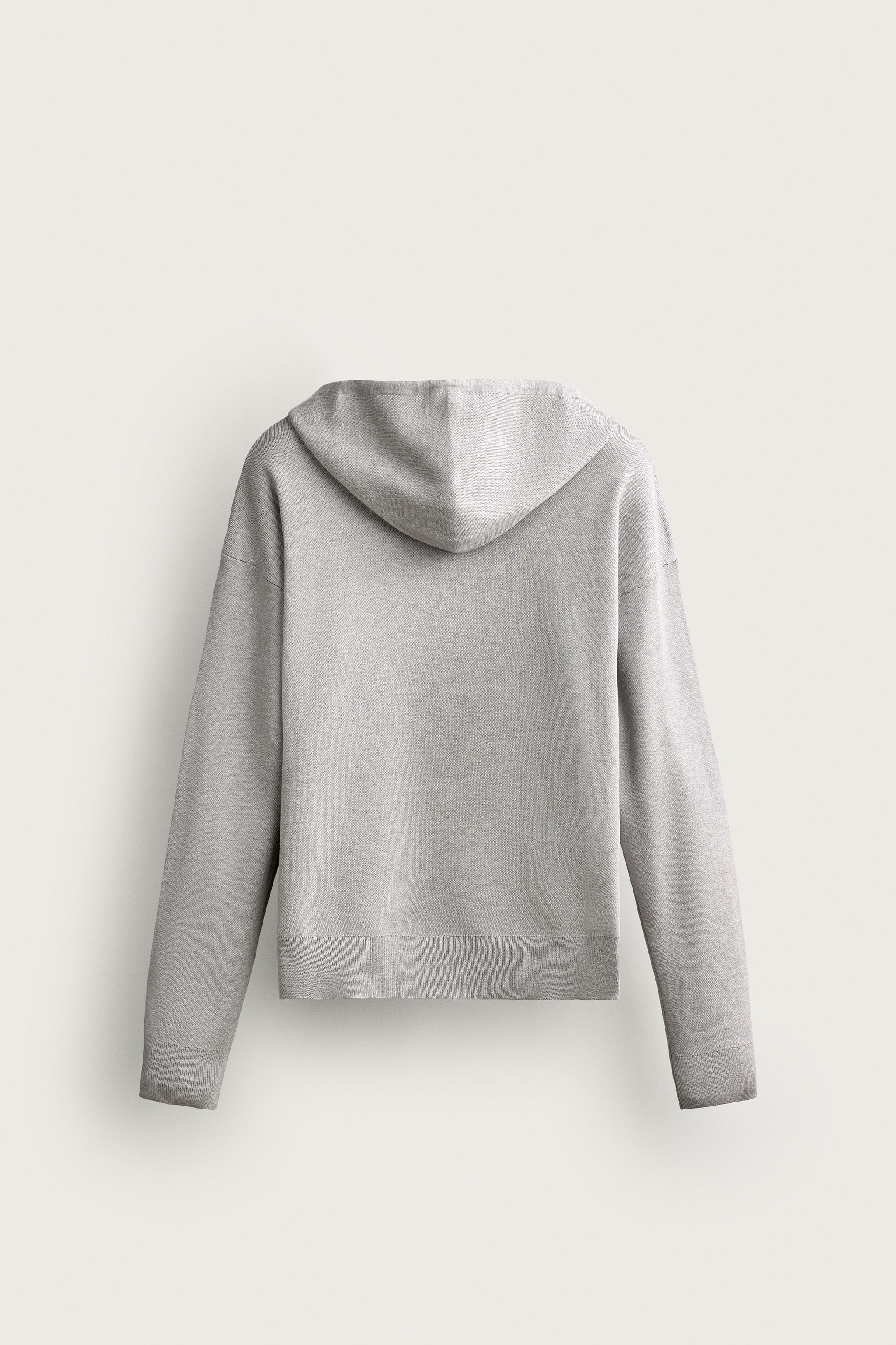 SOFT KNIT HOODIE — Gray marl