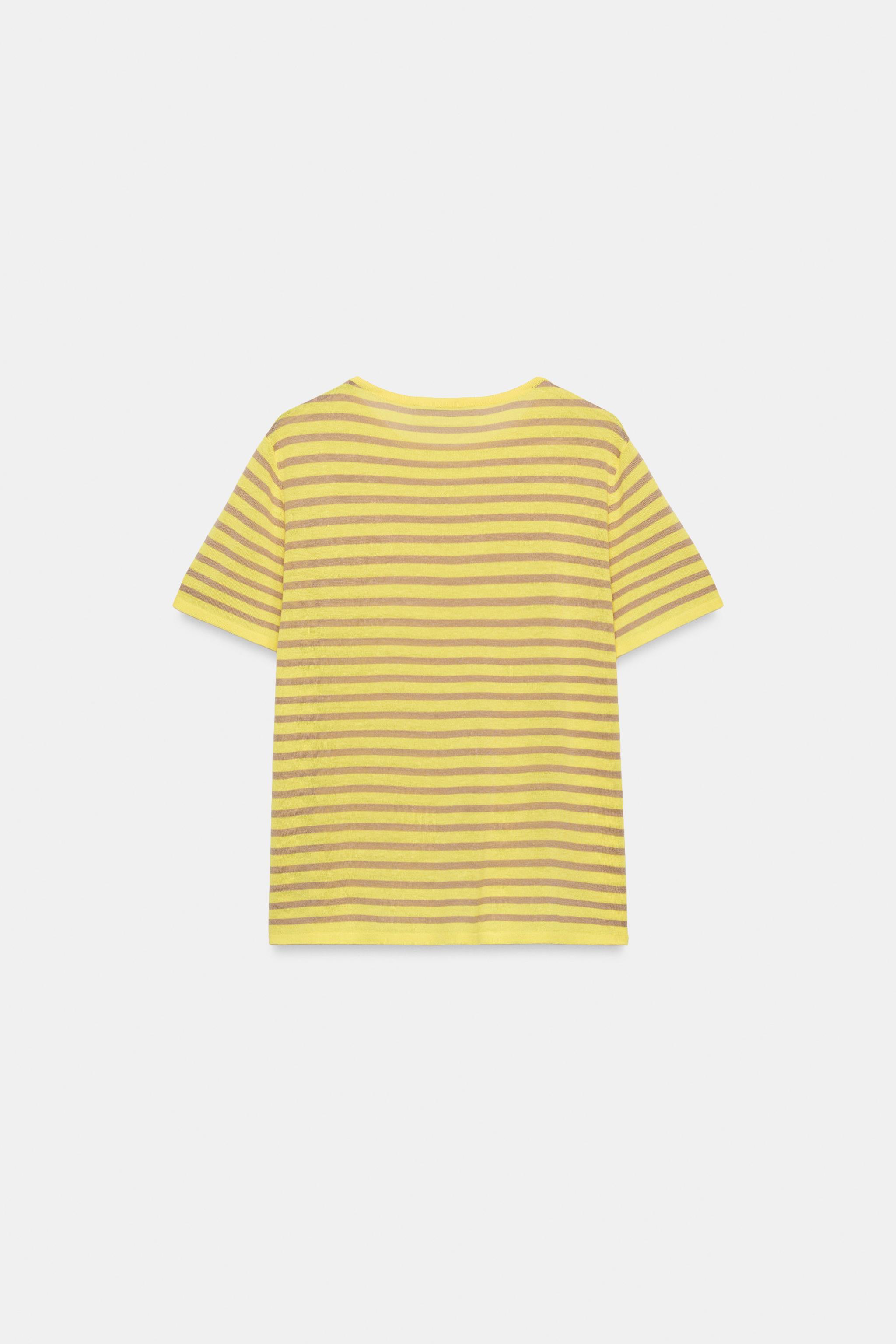 STRIPED KNIT TOP - Yellow | ZARA Canada
