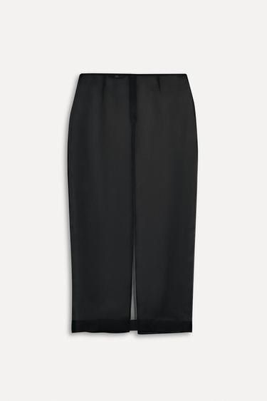 JUPE MIDI EN ORGANZA 50E ANNIVERSAIRE - Noir de Zara - Image 2