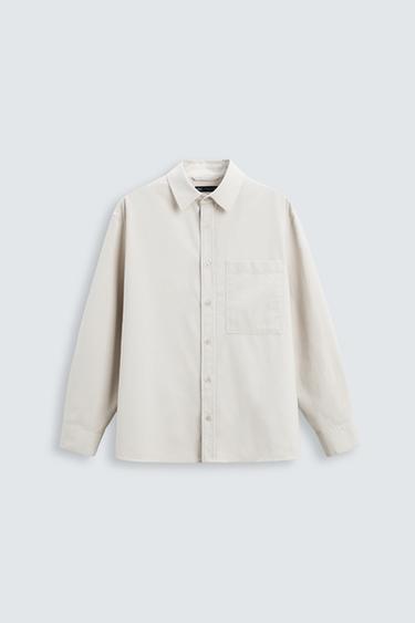 Zara SOFT COTTON SHIRT - Beige