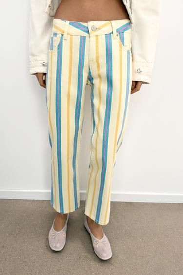 JEAN TRF DROIT TAILLE BASSE À RAYURES - Rayures de Zara - Image 2