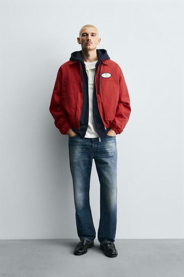 КУРТКА BOXY FIT С ВЫШИВКОЙ — КРАСНЫЙ от Zara