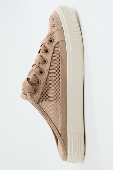 BASKETS AJOUREES EN RÉSILLE - Rosé de Zara