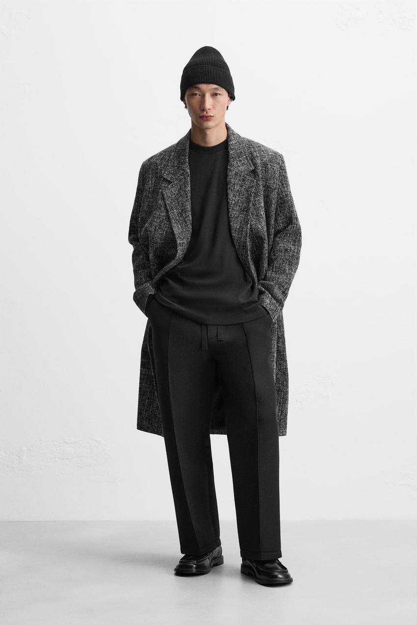 リラックスフィットテクスチャー素材コート - グレー | ZARA Japan / 日本