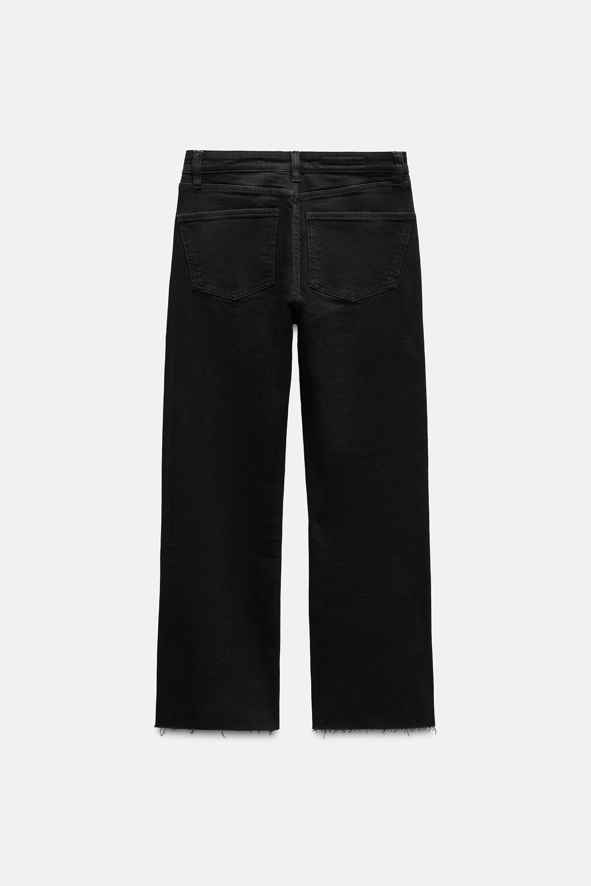 ZARA ブラック ダークグレー ブーツカット フレアデニム ZARA ジップアップ ブラックデニム フレアデニム ブーツカット