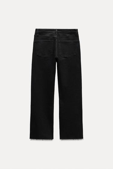JEAN TRF CROPPED FLARE TAILLE BASSE - Noir de Zara - Image 1