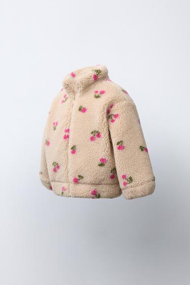 FAUX SHEARLING CHERRY JACKET - Ecru by Zara - Image 1