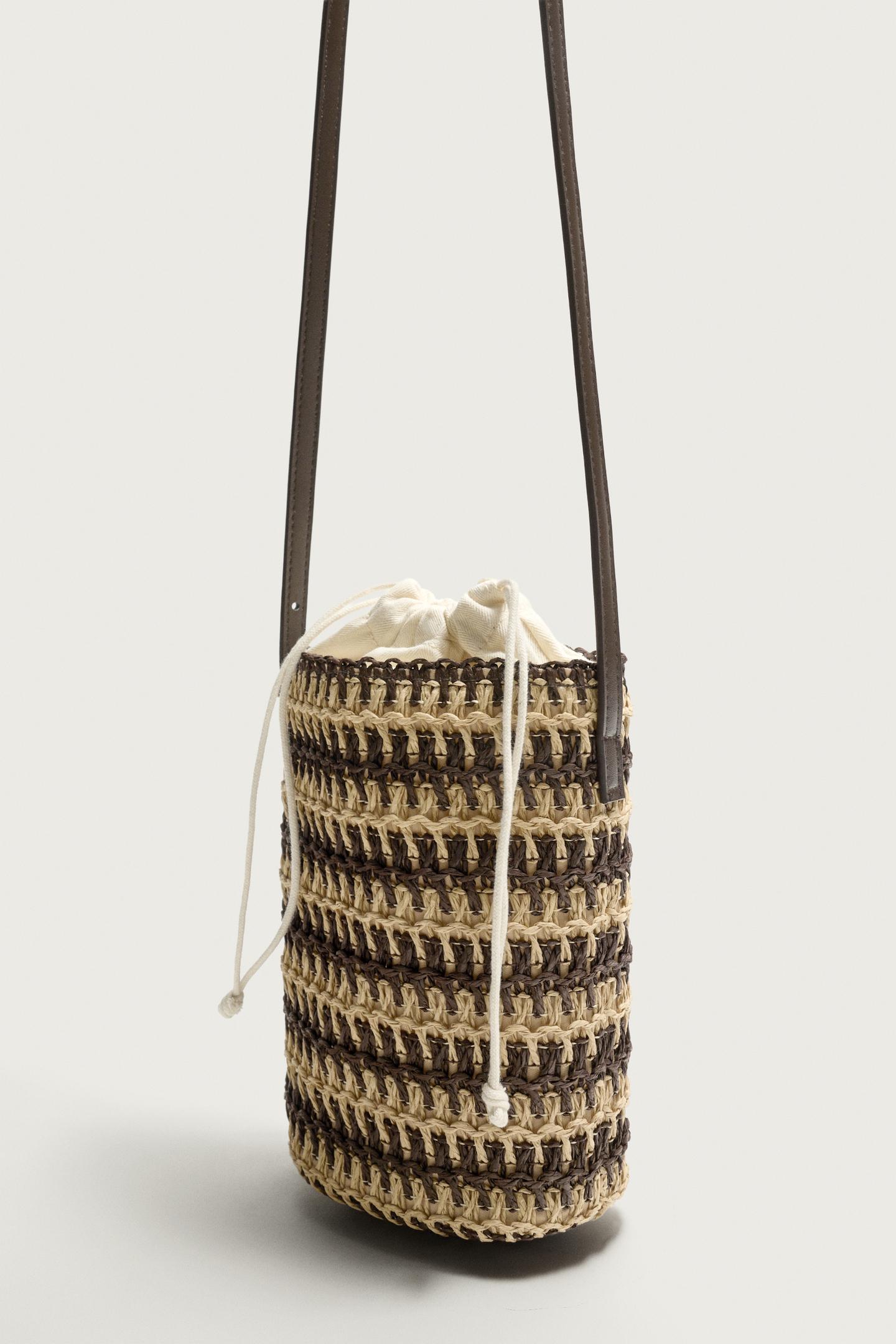 Мужская сумка Zara Braided Vertical Crossbody, цвет: Молочный белый — фото 6