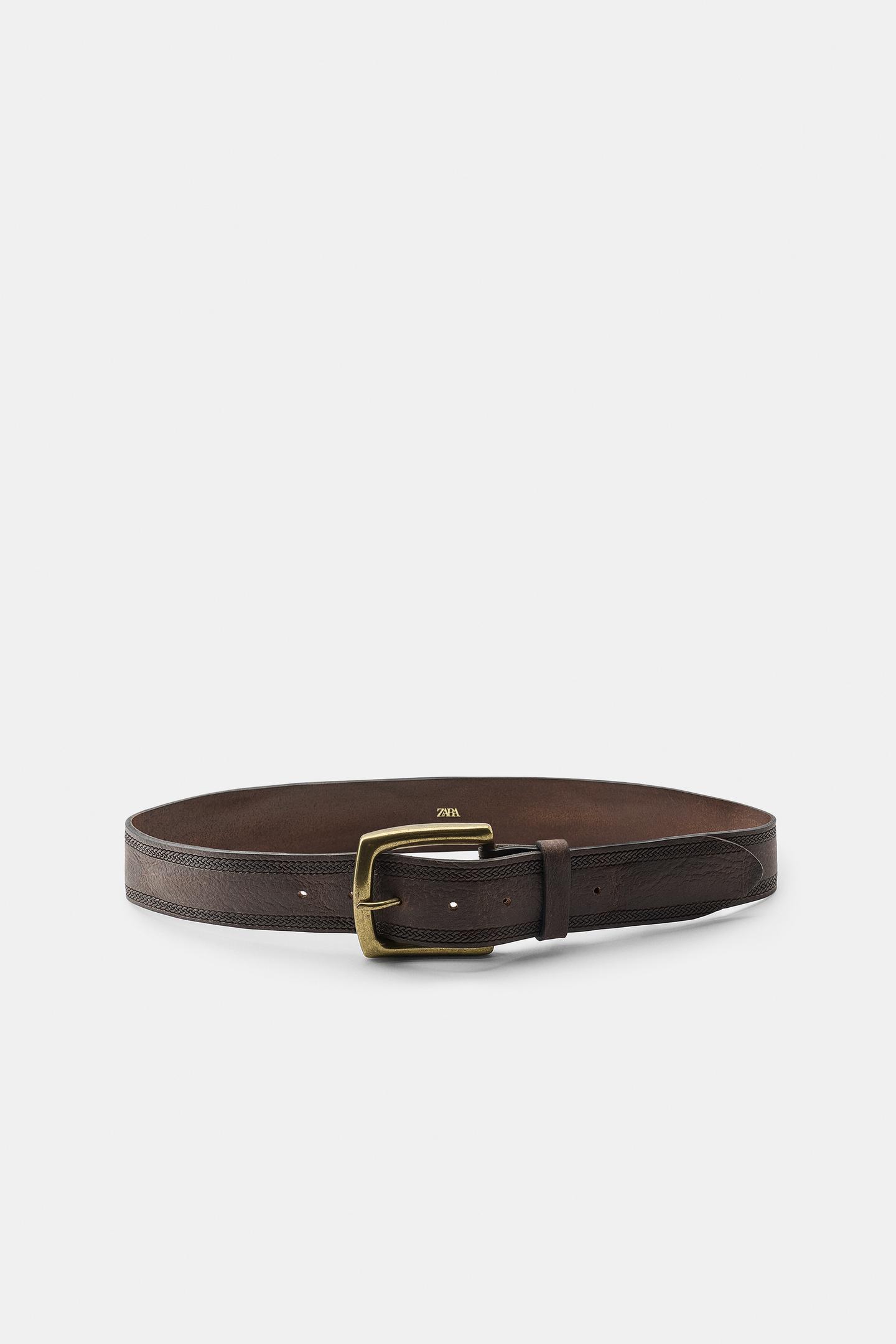 Женский ремень Zara 100% Leather, цвет: Тёмный коричневый — фото 2
