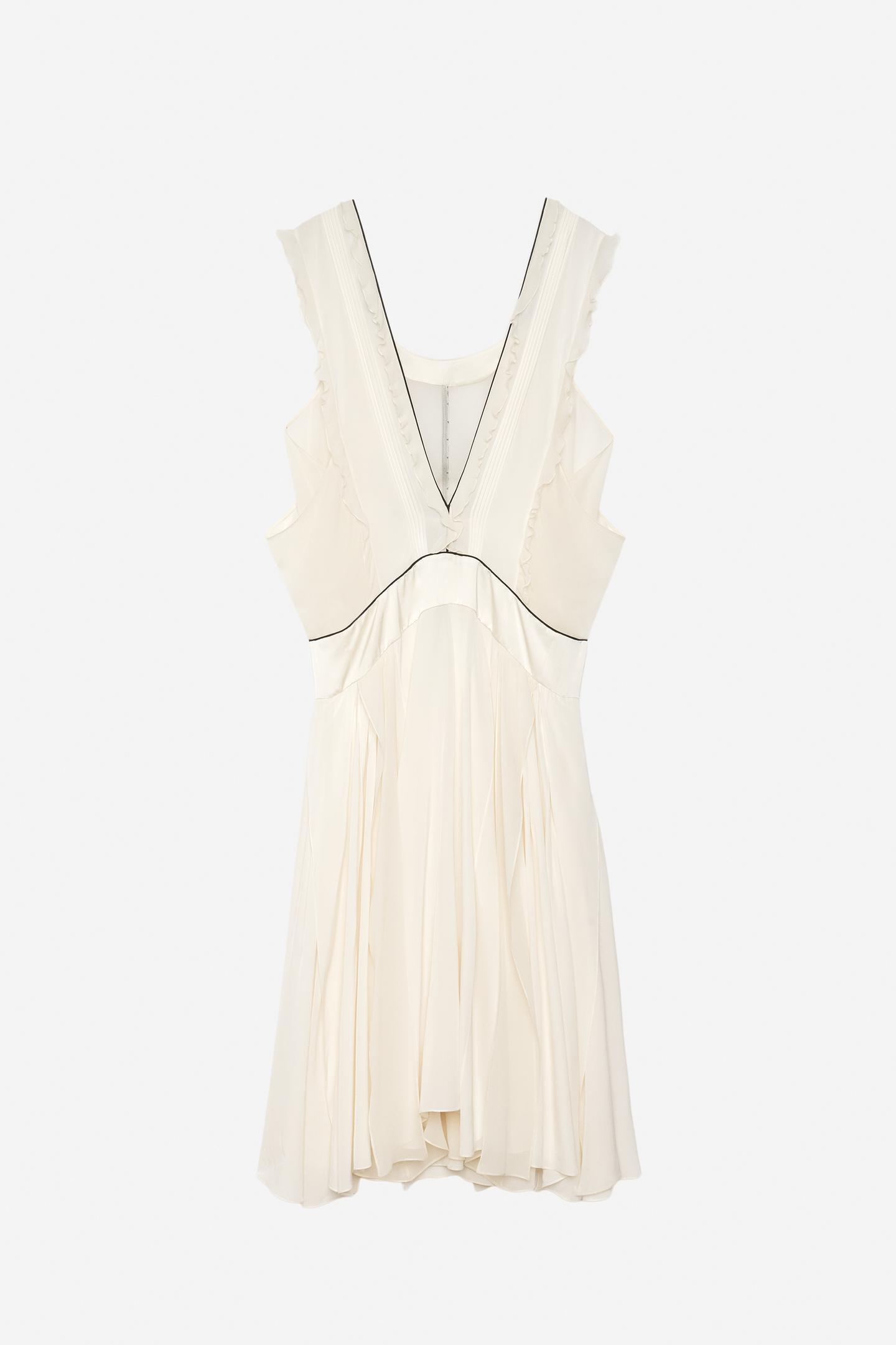 Женское платье Zara Ruffle - the Item Woman, цвет: Экрю — фото 9