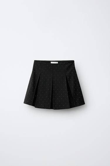 FALDA TABLAS STRASS - Negro de Zara - Imagen 0