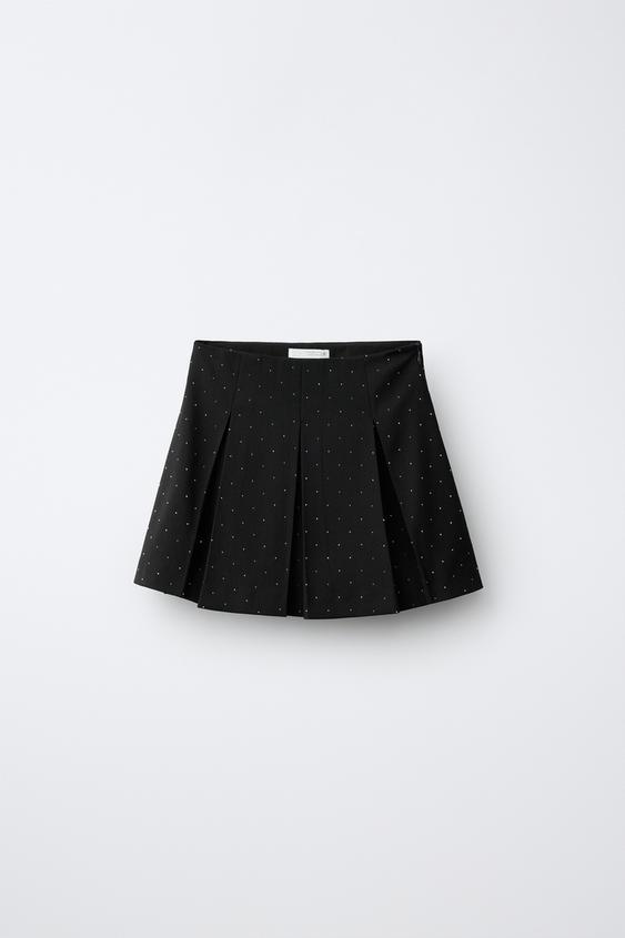 FALDA TABLAS STRASS - Negro de Zara - Imagen 0