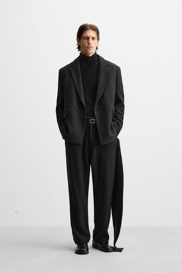 VISCOSE-WOOL SUIT BLAZER - Black by Zara - Image 0