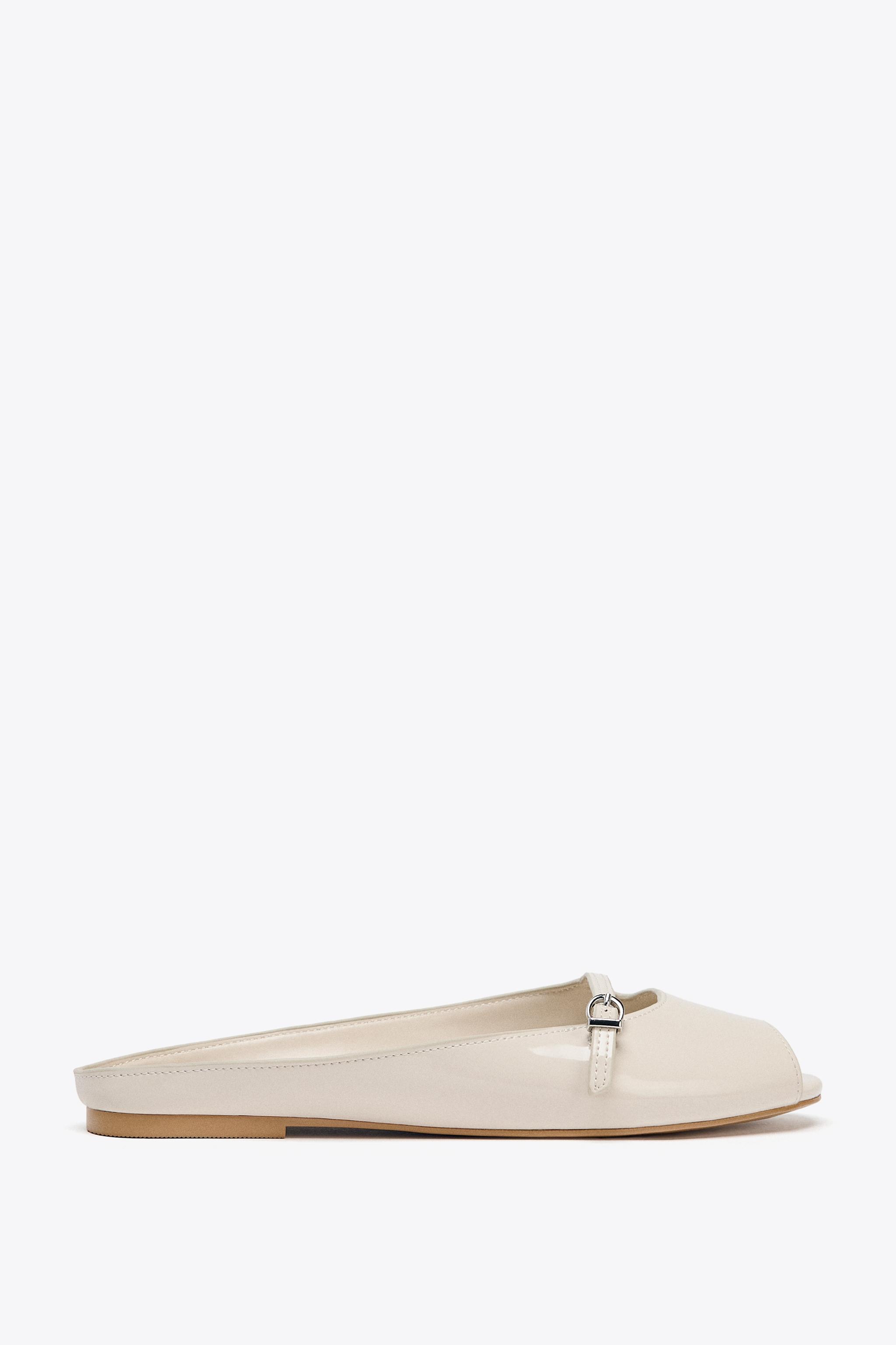【ZARA】エナメルレザー風サンダル ホワイト | 2361/510/001 エナメルレザー風ウェッジサンダル - ホワイト | ZARA Japan / 日本