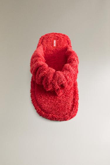 FLAT TERRY SANDALS - Red by Zara - Image 4