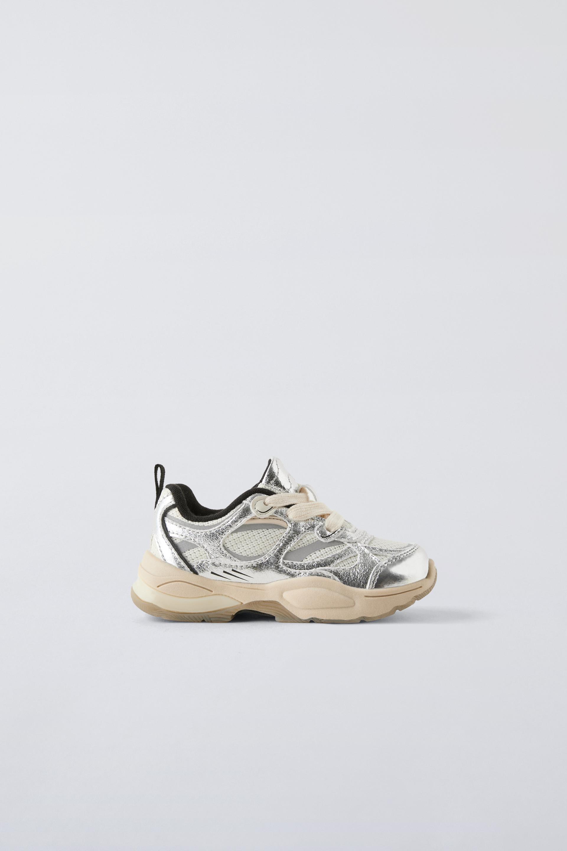 METALLIC SNEAKERS - Silver | ZARA United Kingdom