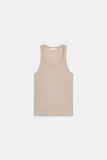 SLEEVELESS TOP - Beige marl by Zara