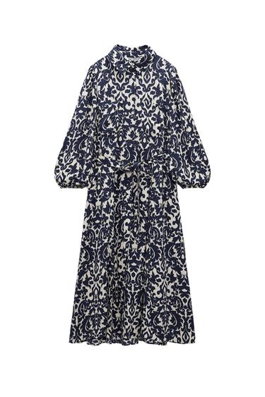 PRINTED MIDI DRESS