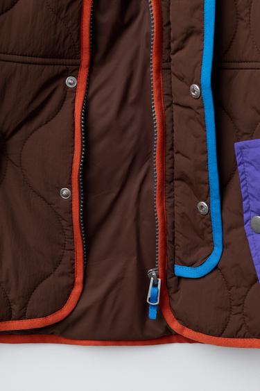 JACKET WITH CONTRAST DETAILS - Brown by Zara - Image 7