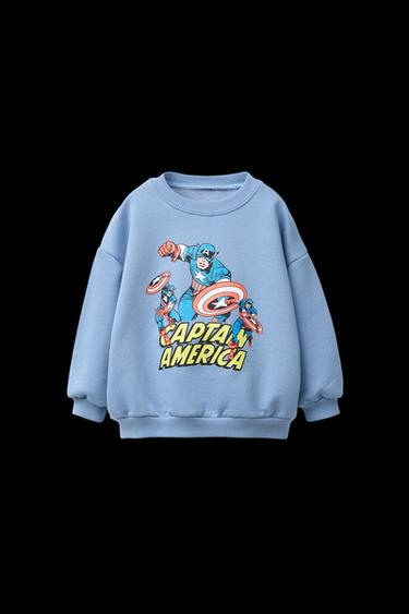 SUDADERA ESTAMPADO CAPITÁN AMÉRCIA © MARVEL - Azul claro de Zara - Imagen 0