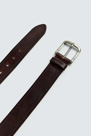 WIDE LEATHER BELT - Dark brown de Zara - Image 3