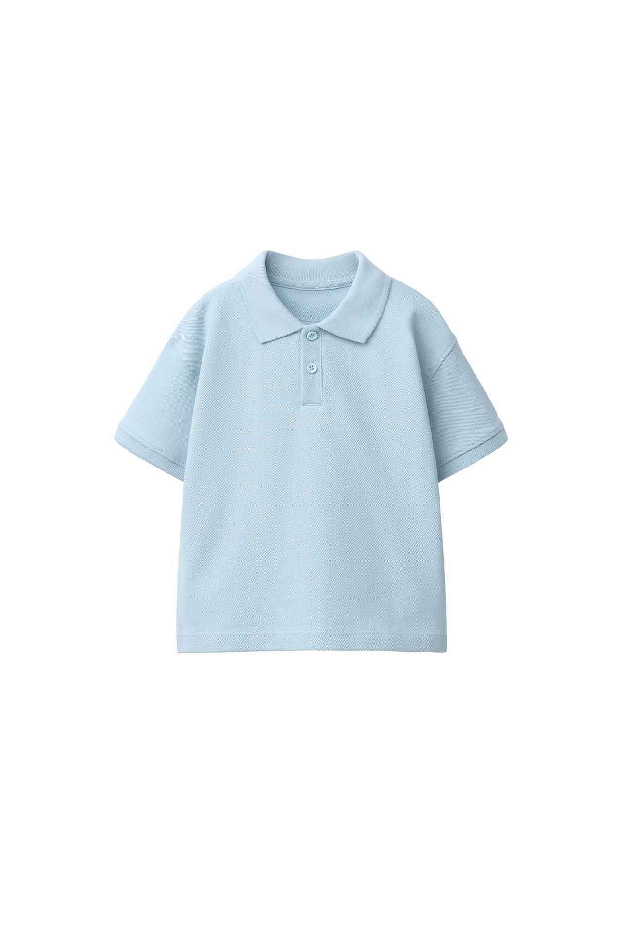SOLID PIQUÉ POLO — Light blue