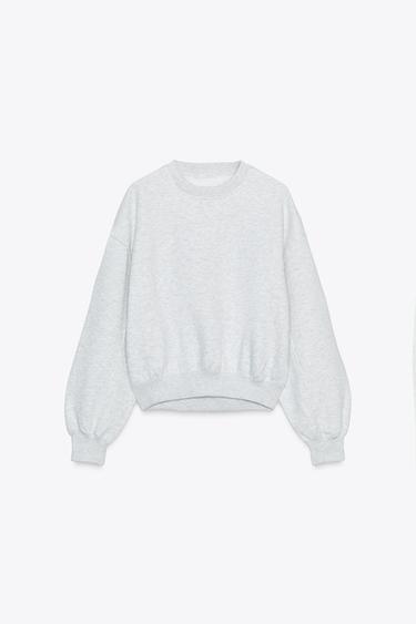 BASIC PLUSH SWEATSHIRT - Grey marl by Zara