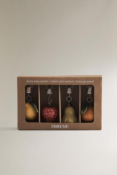 PACK OF FRUIT-SHAPED TABLECLOTH PEGS (PACK OF 4) - Yellow by Zara - Image 4