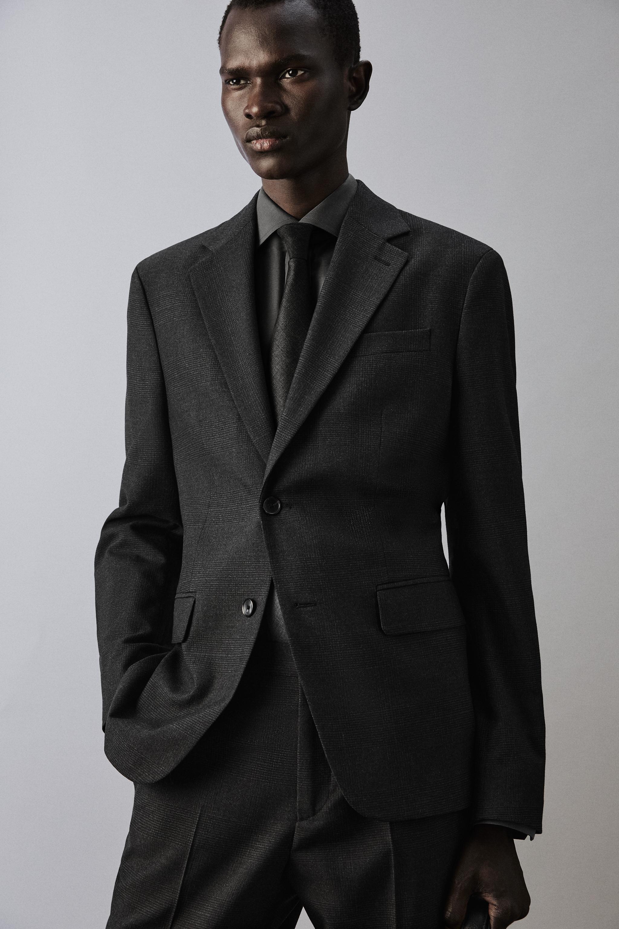 PLAID TEXTURED SUIT BLAZER - Anthracite Gray | ZARA United States