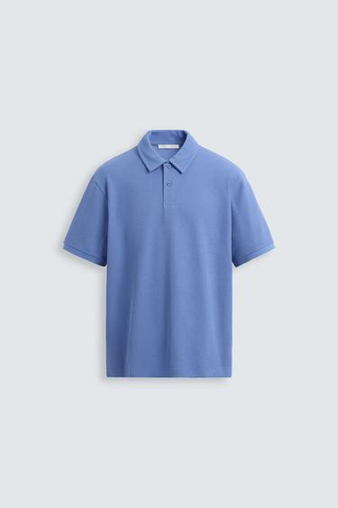 POLO ESTRUCTURA BÁSICO - Azul cielo de Zara
