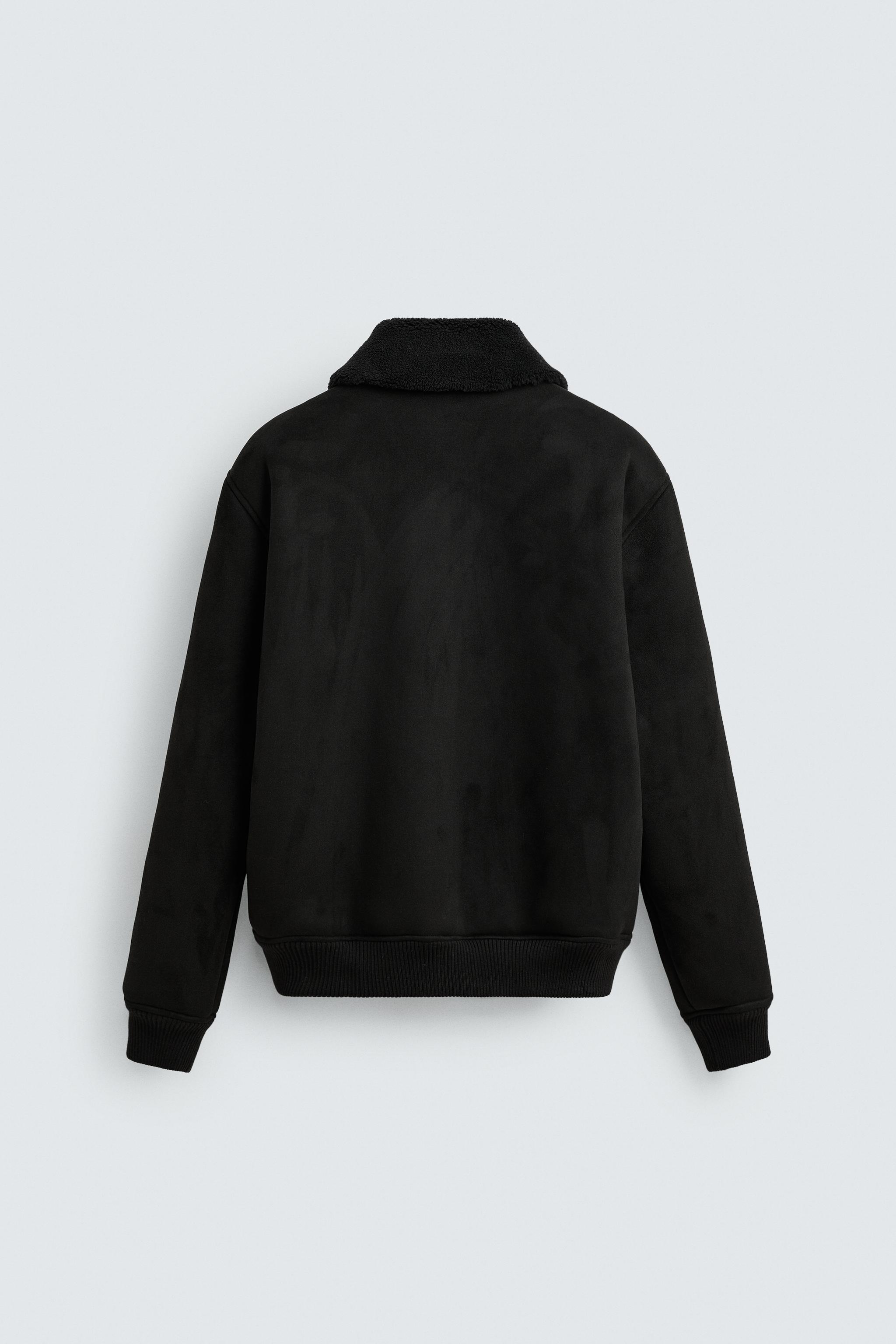 DOUBLE-FACED FAUX SUEDE JACKET - Khaki | ZARA Australia
