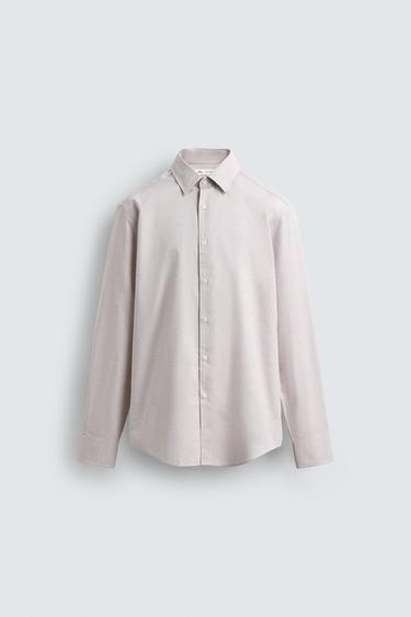 CAMISA SLIM FIT ESTRUCTURA - Tostado de Zara