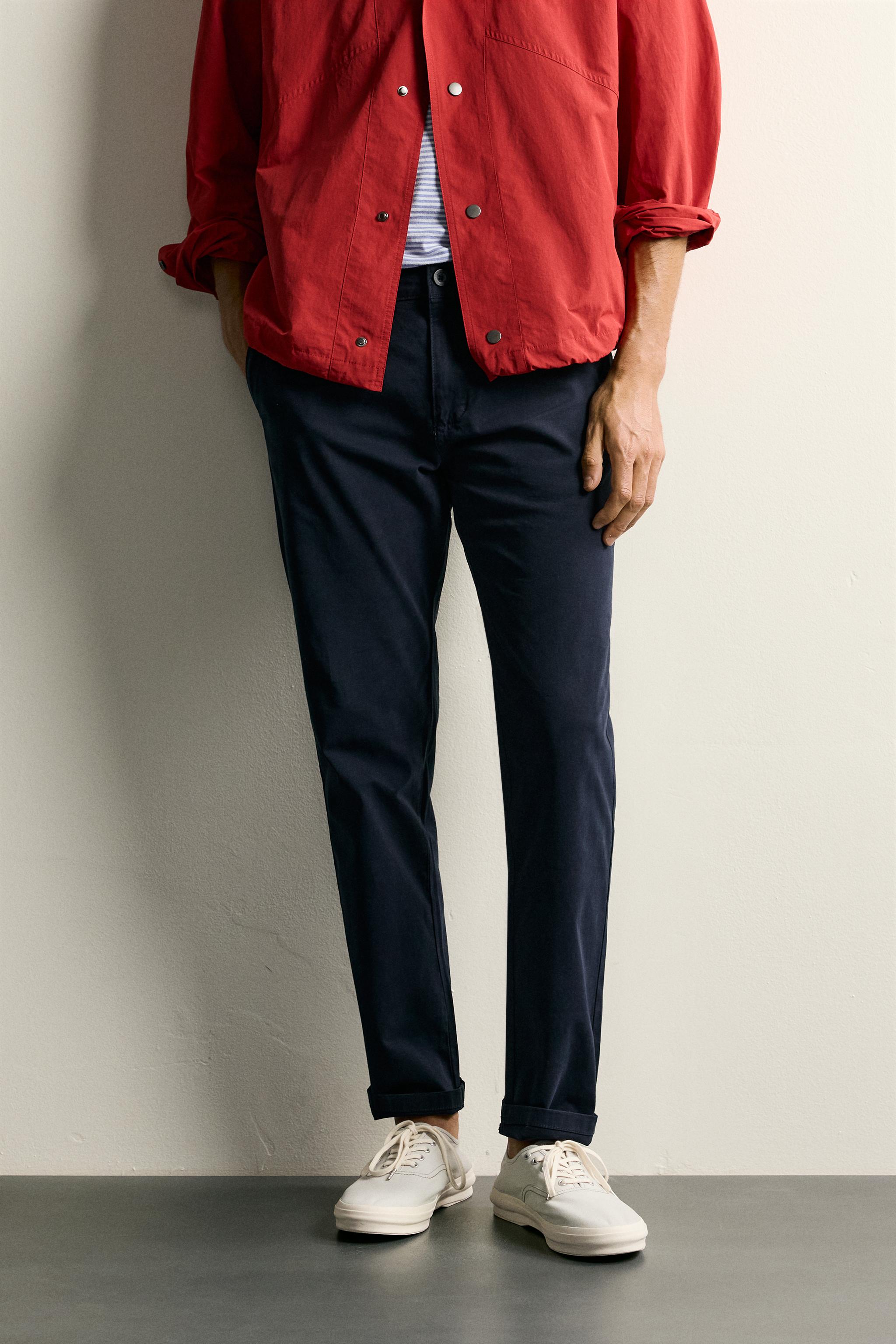 スキニーフィットチノパンツ - ネイビーブルー | ZARA Japan / 日本