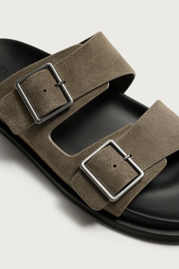 Sandalias de cuero de doble correa 6