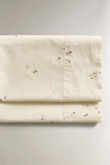 PRINTED MINI COT SHEET SET - Oyster-white by Zara - Image 1