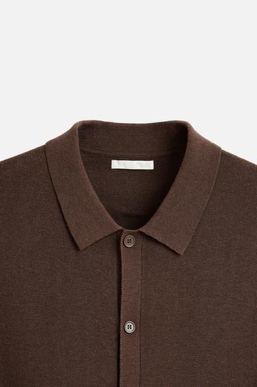 FLOWING KNIT SHIRT - Brown by Zara - Image 8